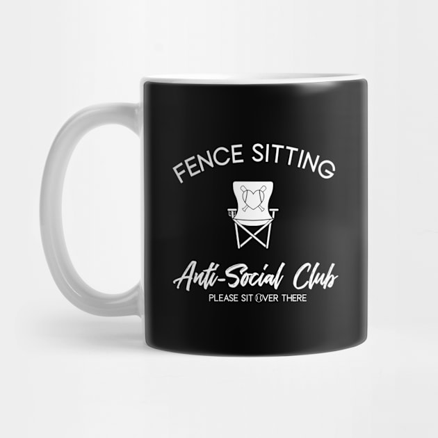 Funny Baseball Fence Sitting Anti-Social Club Please Sit Over There - Softball by Halby